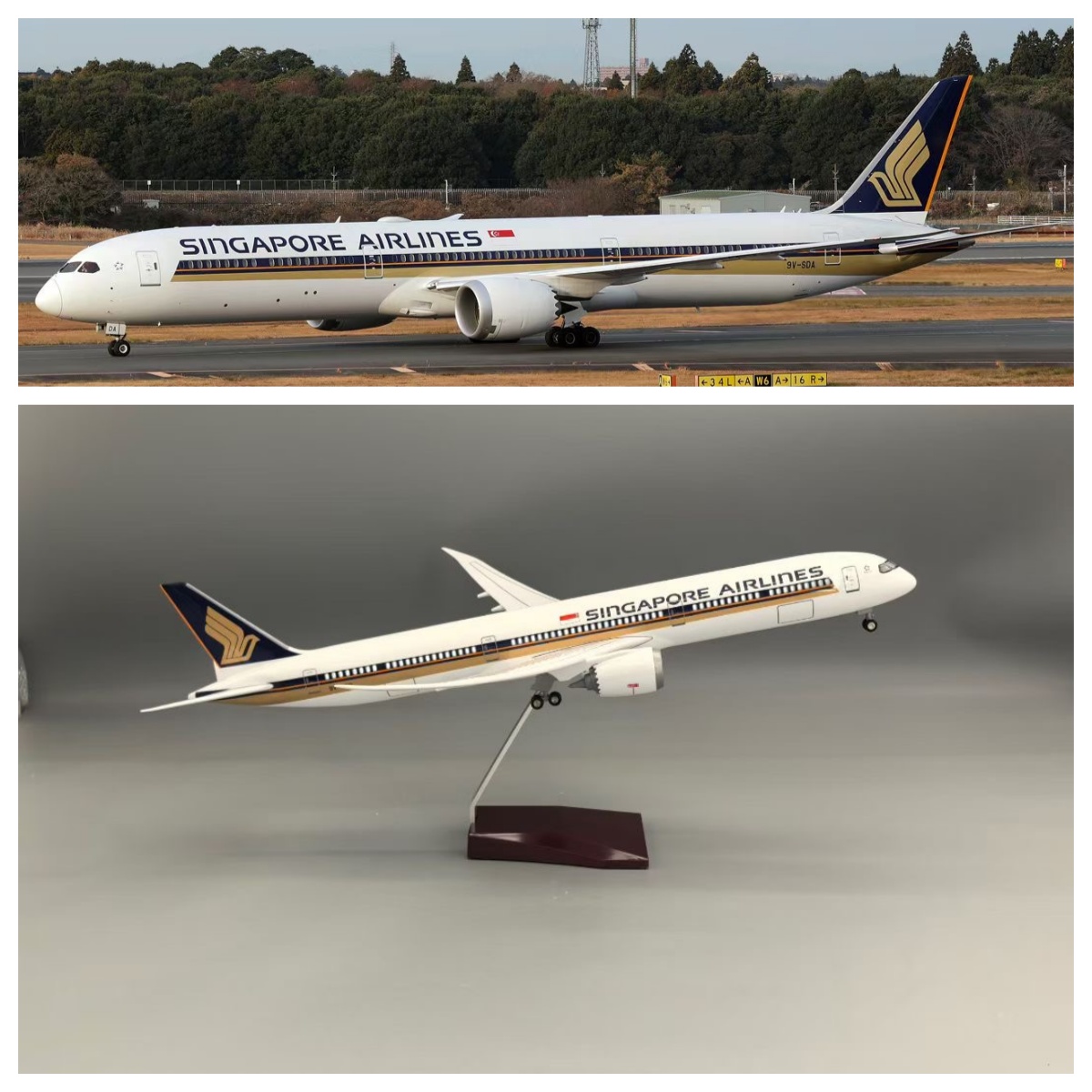 Model Kit Singapore - 1:130 Scale Aircraft 43cm B787-10 Singapore