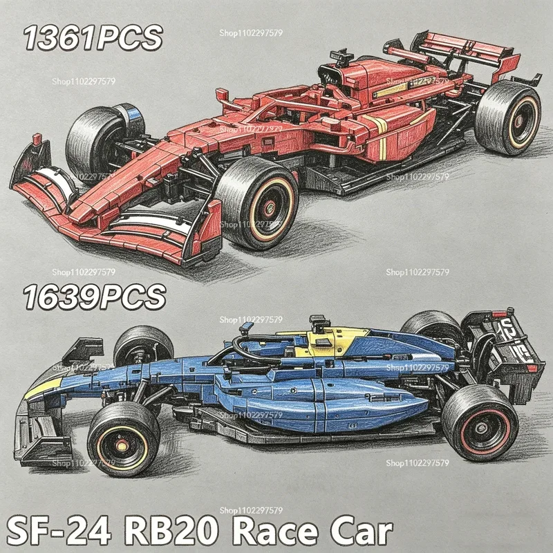 Model Kit Centaur - 1361/1639PCS Technical RB20 SF-24 1:8 Scale